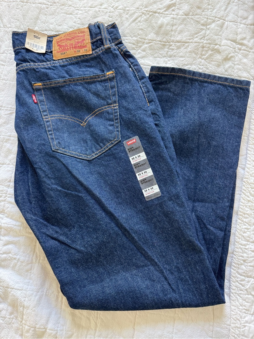 Authentic Men’s Levi’s 514 Straight Fit Stretch Jeans 32x32 Dark Wash